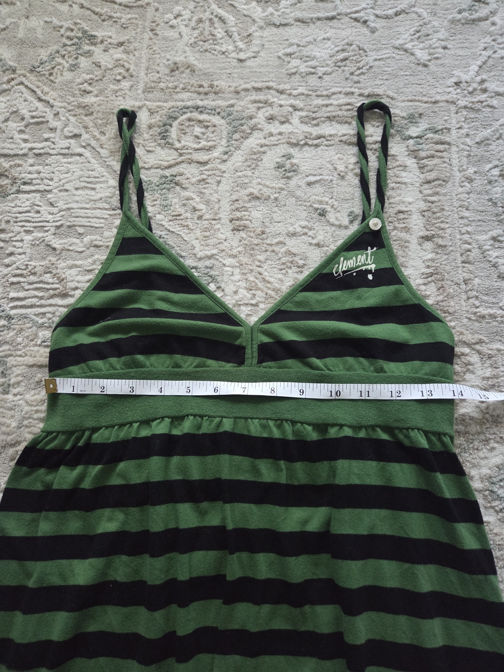 Striped Green & Black Adjustable-Spaghetti Top - Picture 5 of 6